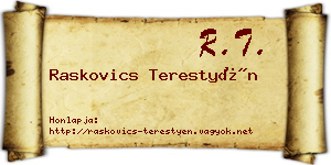 Raskovics Terestyén névjegykártya